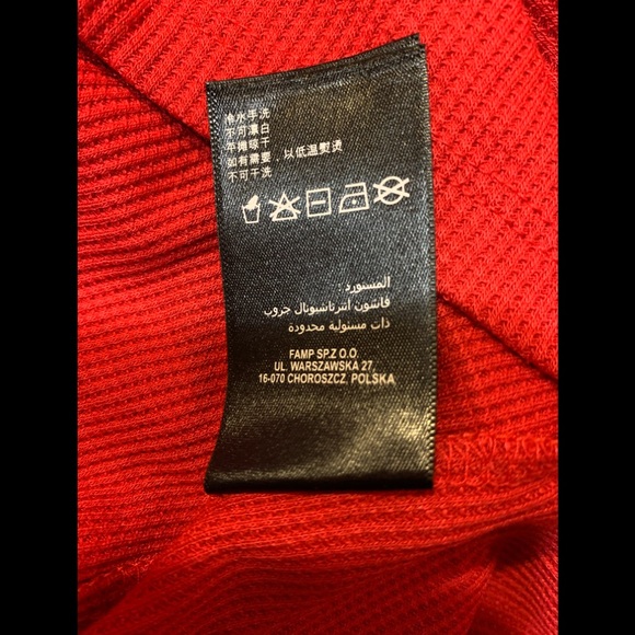 Bebe Logo Thermal Tie Waist Top Cherry Red Size L - Picture 8 of 9